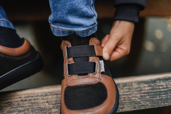 vaikiški sportbačiai basomis kojomis – skystiBe Lenka HZVH201 ruda/juoda