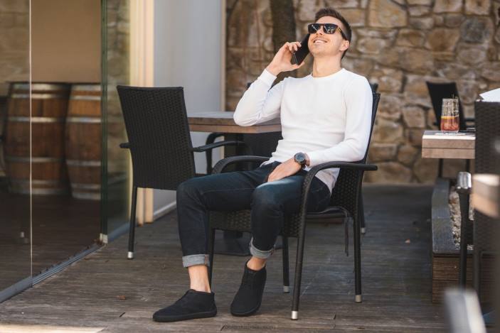 basi batai slysta vyrų Be Lenka HZVH72 visas juodas matinis