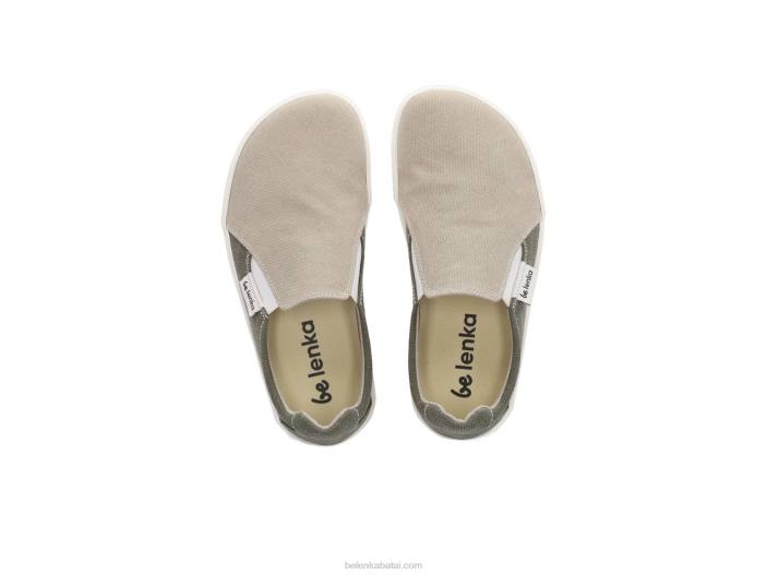 basi sportbačiai – eazy – veganiški vyrų Be Lenka HZVH63 smėlio/armijos žalia